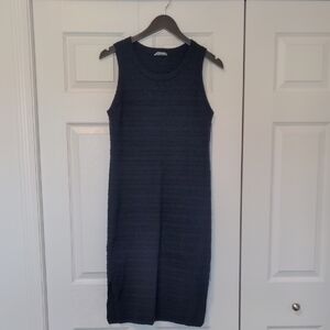 Hudson North Sleeveless Ribbed Midi Dress in Navy